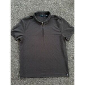 Perry Ellis Black Quarter Zip Short Sleeve‎ Tee Size  Medium